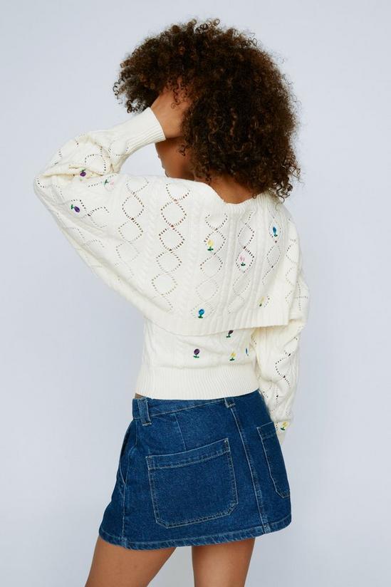 NastyGal Embroidered Floral Knit Cardigan And Top Set 4