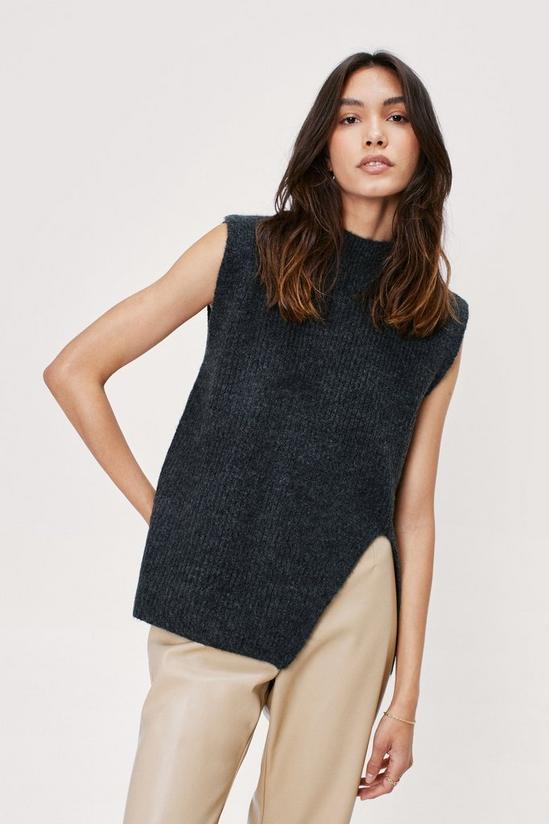 NastyGal Soft Knit Split Side Sleeveless Sweater Vest 1