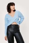 NastyGal Twist Front Long Sleeve Cropped Jumper thumbnail 1