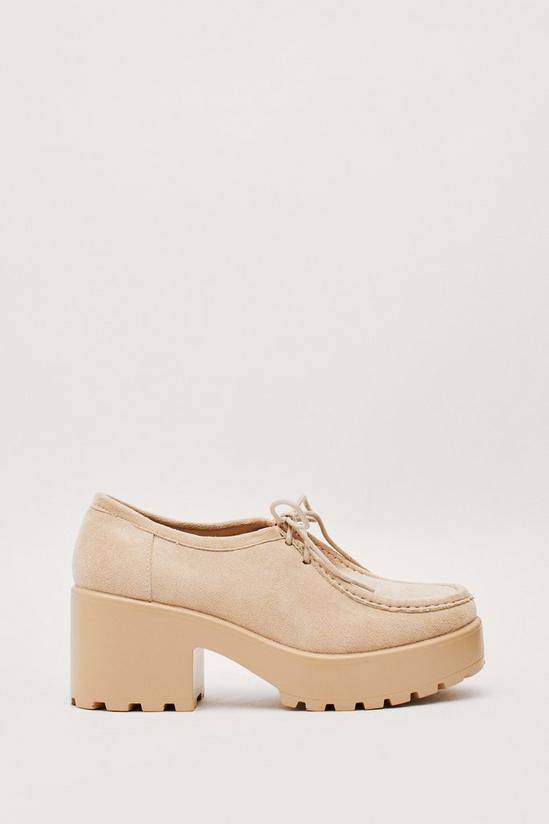 NastyGal Faux Suede Lace Up Chunky Shoes 3