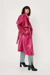 NastyGal Faux Leather Oversized Trench Coat thumbnail 2