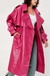 NastyGal Faux Leather Oversized Trench Coat thumbnail 3