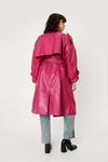 NastyGal Faux Leather Oversized Trench Coat thumbnail 4