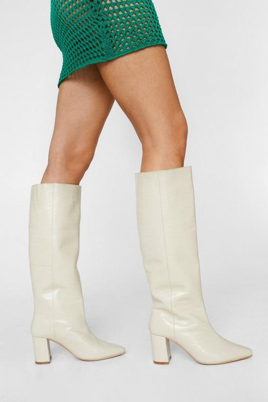 NastyGal Real Leather Pointed Knee High Boots 1