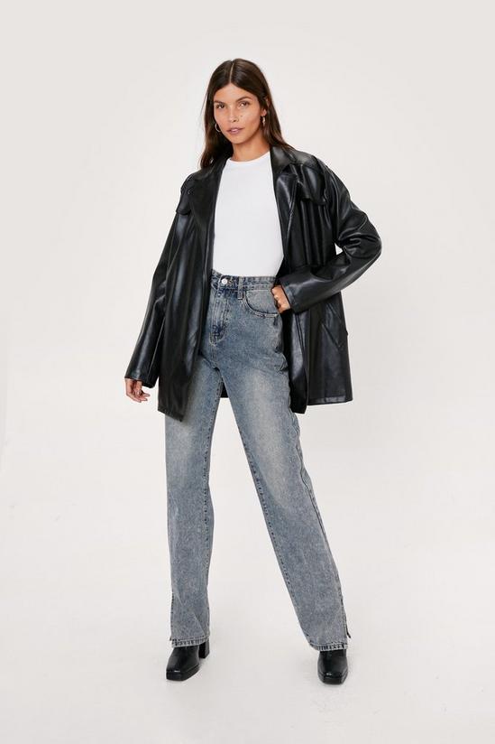 NastyGal Faux Leather Relaxed Trench Jacket 2