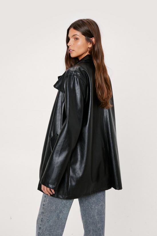NastyGal Faux Leather Relaxed Trench Jacket 4