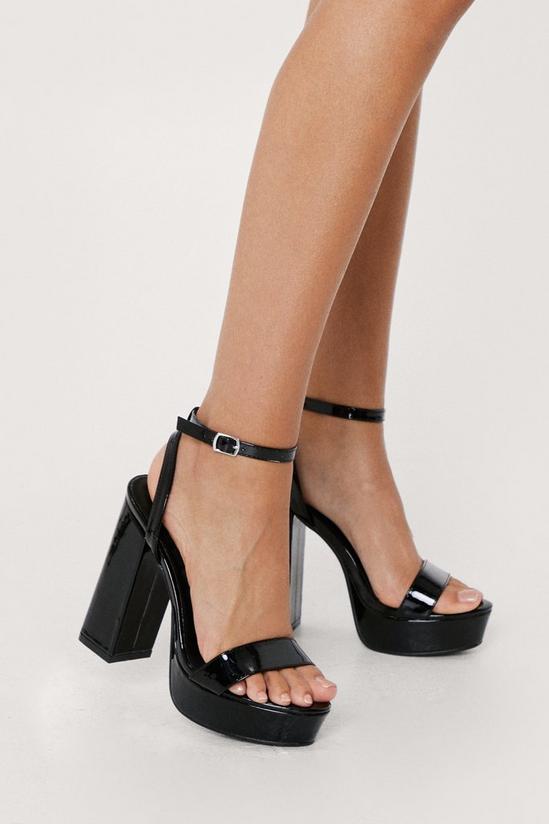 NastyGal Faux Leather Platform Strappy Heels 2