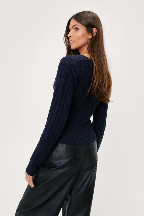 NastyGal Wrap Front Cable Knit Jumper 4