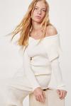 NastyGal Petite Bardot Fold Over Knitted Midi Dress thumbnail 2