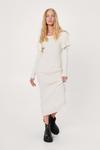 NastyGal Petite Bardot Fold Over Knitted Midi Dress thumbnail 3