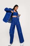 NastyGal Contrast Stitch Wide Leg Jeans thumbnail 1