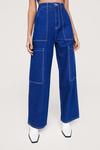 NastyGal Contrast Stitch Wide Leg Jeans thumbnail 2