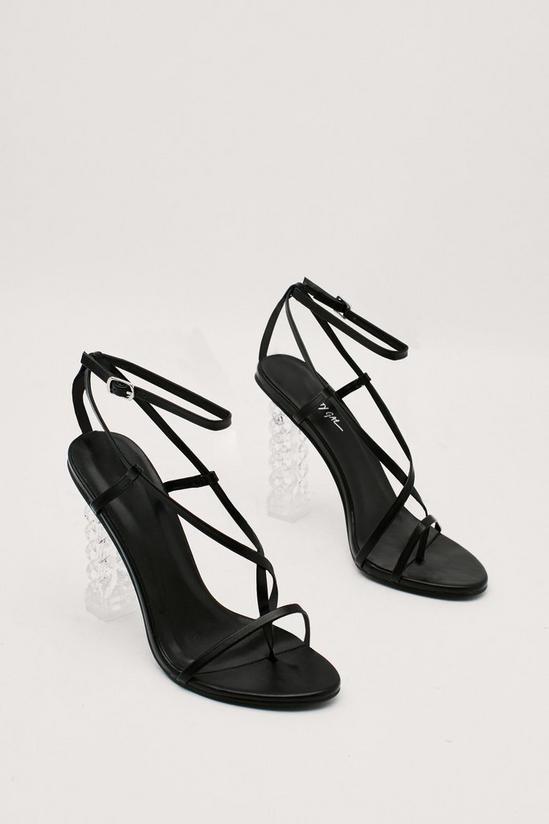 NastyGal Strappy Open Toe Curb Chain Clear High Heels 1