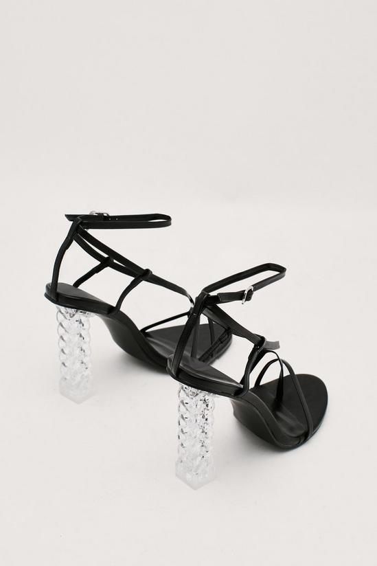 NastyGal Strappy Open Toe Curb Chain Clear High Heels 4