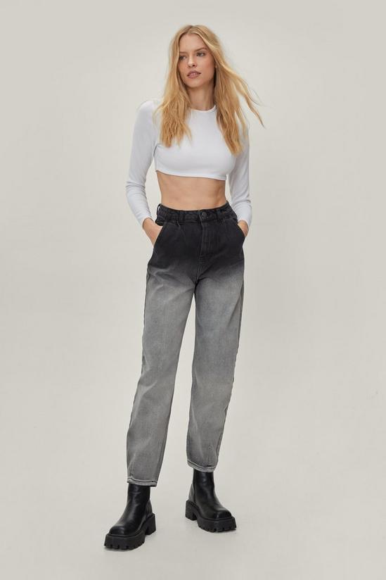 NastyGal Bleach Fade Tapered Jeans 1