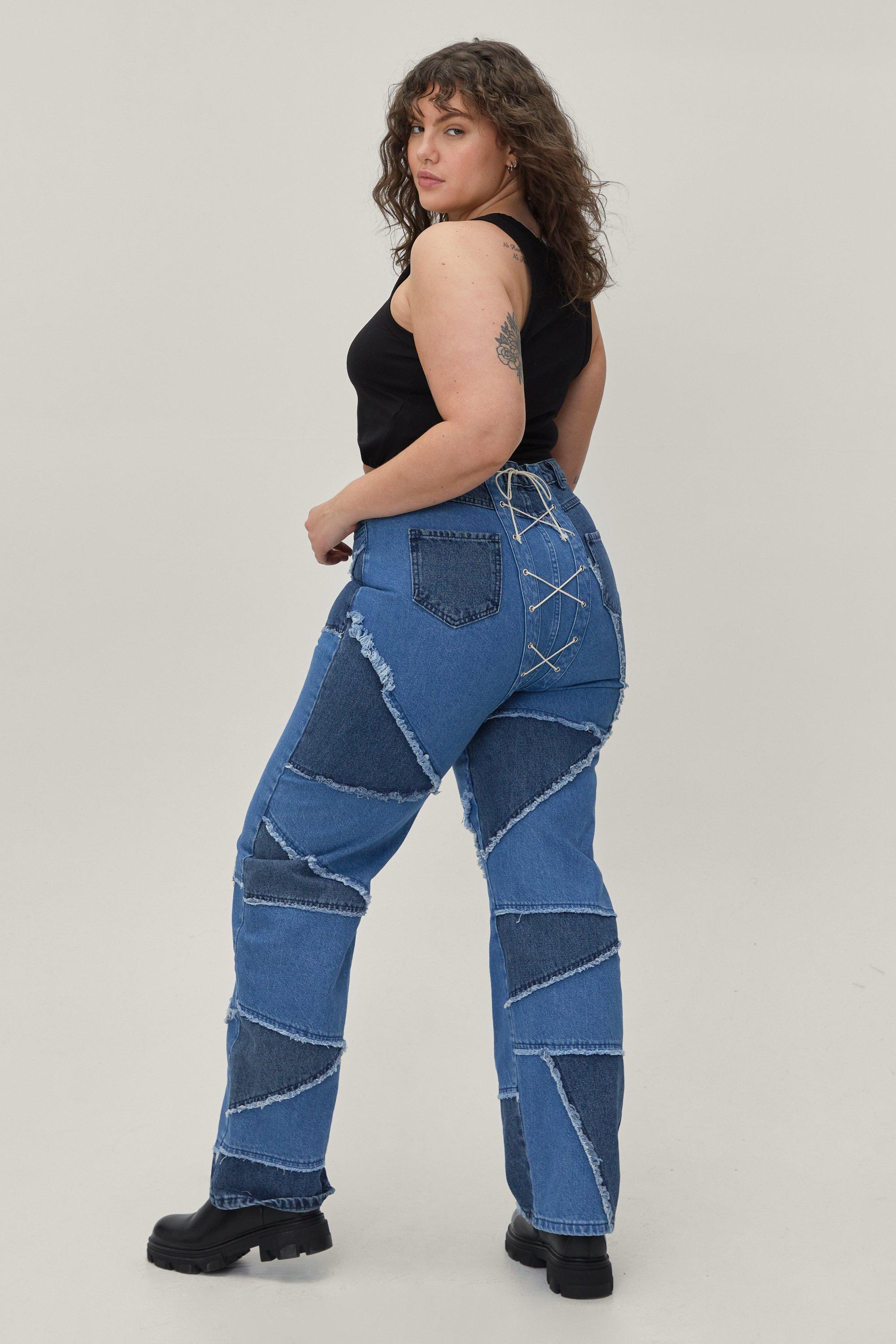 Plus size sales patch jeans