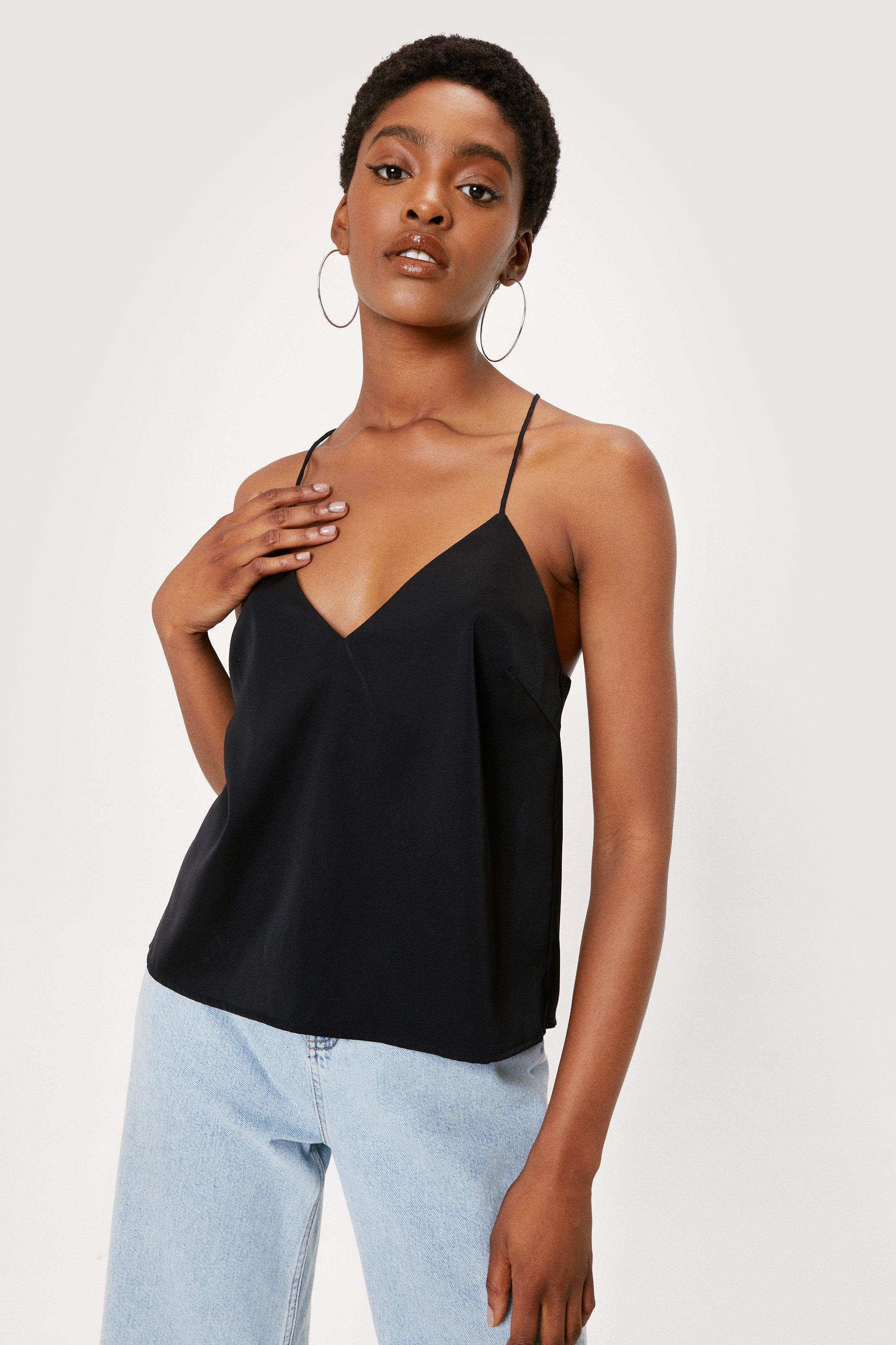 Black strappy shop cami top