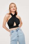 NastyGal Halter Neck Crossover Cut Out Crop Top thumbnail 2