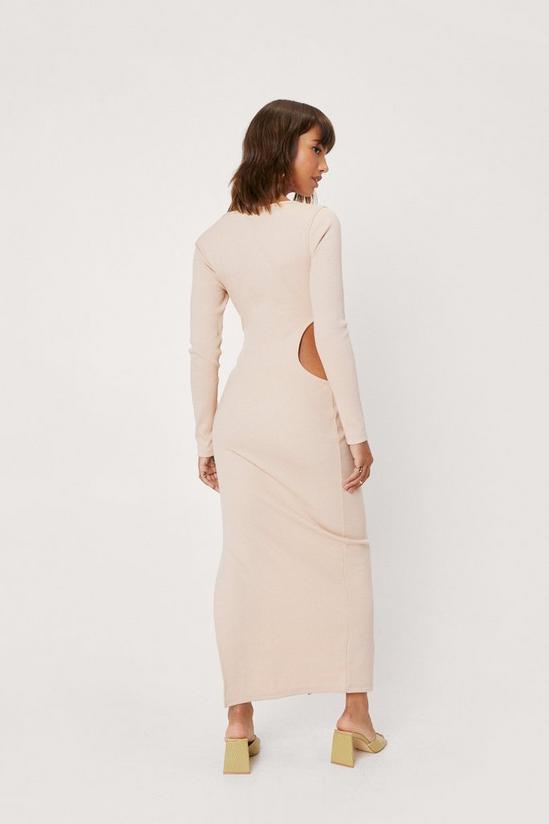 NastyGal Square Neck Cut Out Ribbed Maxi Dress 4