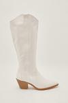 NastyGal Faux Leather Cowboy Knee High Boots thumbnail 2