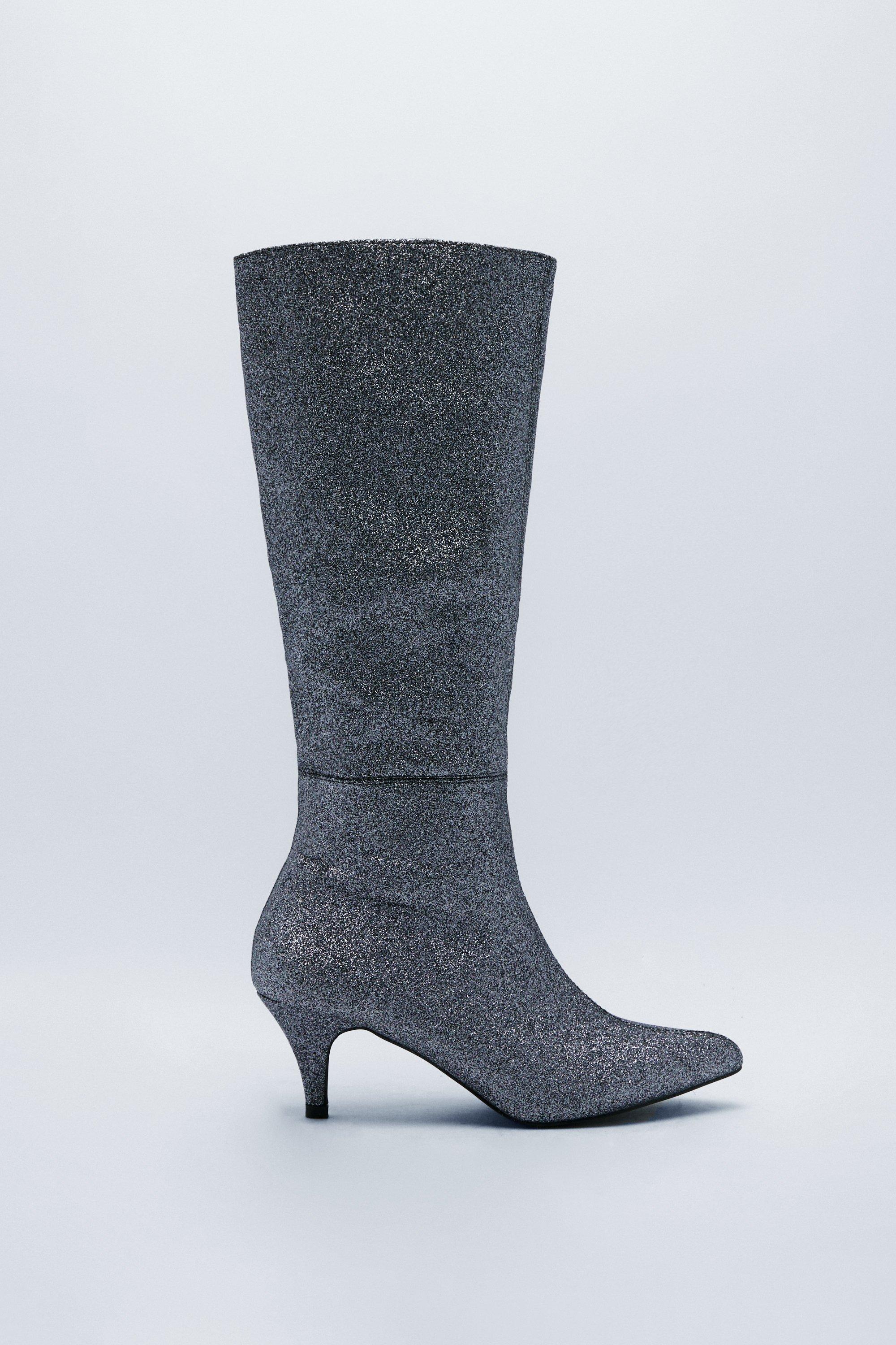 Glitter kitten shop heel boots