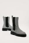 NastyGal Houndstooth Chunky High Ankle Chelsea Boots thumbnail 1