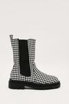 NastyGal Houndstooth Chunky High Ankle Chelsea Boots thumbnail 2