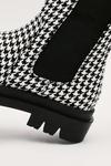 NastyGal Houndstooth Chunky High Ankle Chelsea Boots thumbnail 3