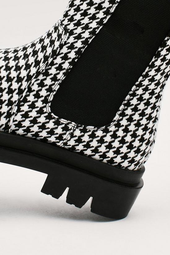 NastyGal Houndstooth Chunky High Ankle Chelsea Boots 3