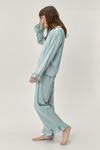 NastyGal Satin Long Ruffle Pyjama Trousers Set thumbnail 3