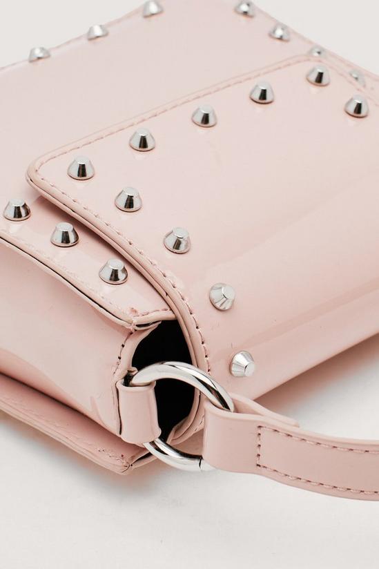 NastyGal Patent Faux Leather Studded Crossbody Bag 2