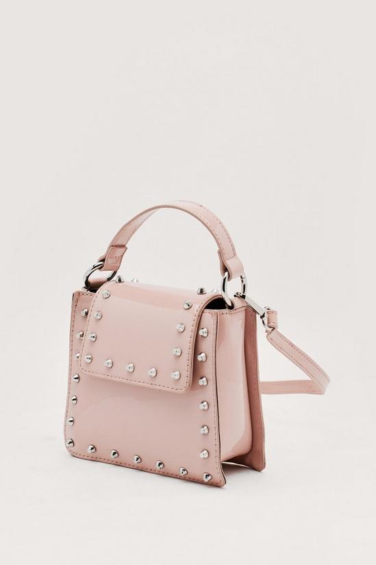 NastyGal Patent Faux Leather Studded Crossbody Bag 3