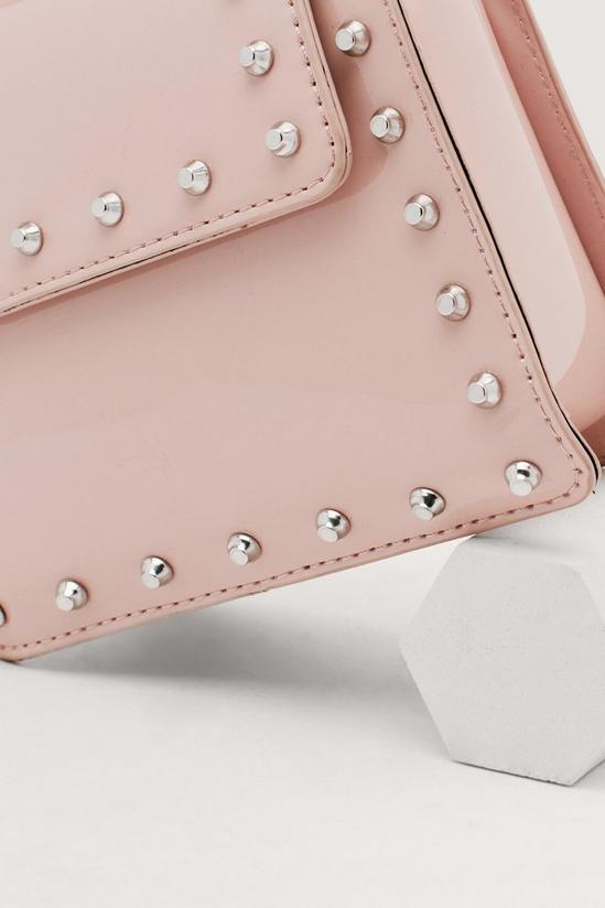 NastyGal Patent Faux Leather Studded Crossbody Bag 4