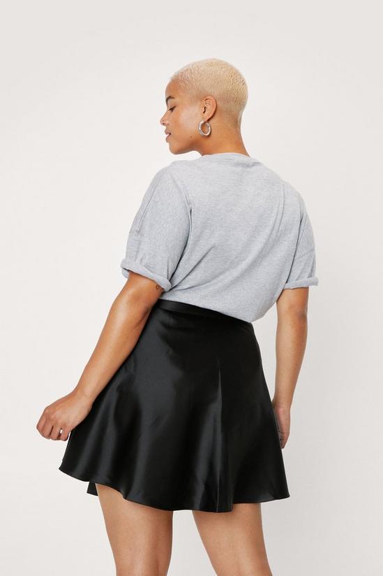 NastyGal Plus Size Satin Wrap Around Mini Skirt 4