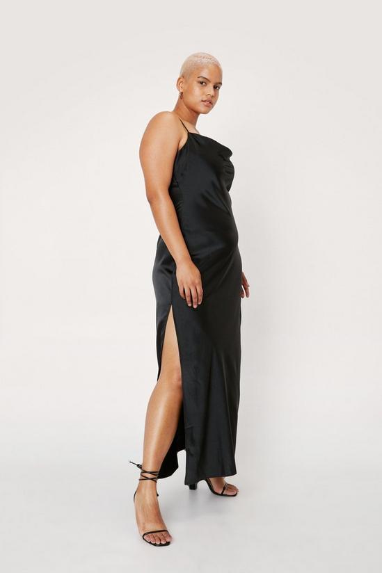 NastyGal Plus Size Satin Cowl Maxi Dress 2