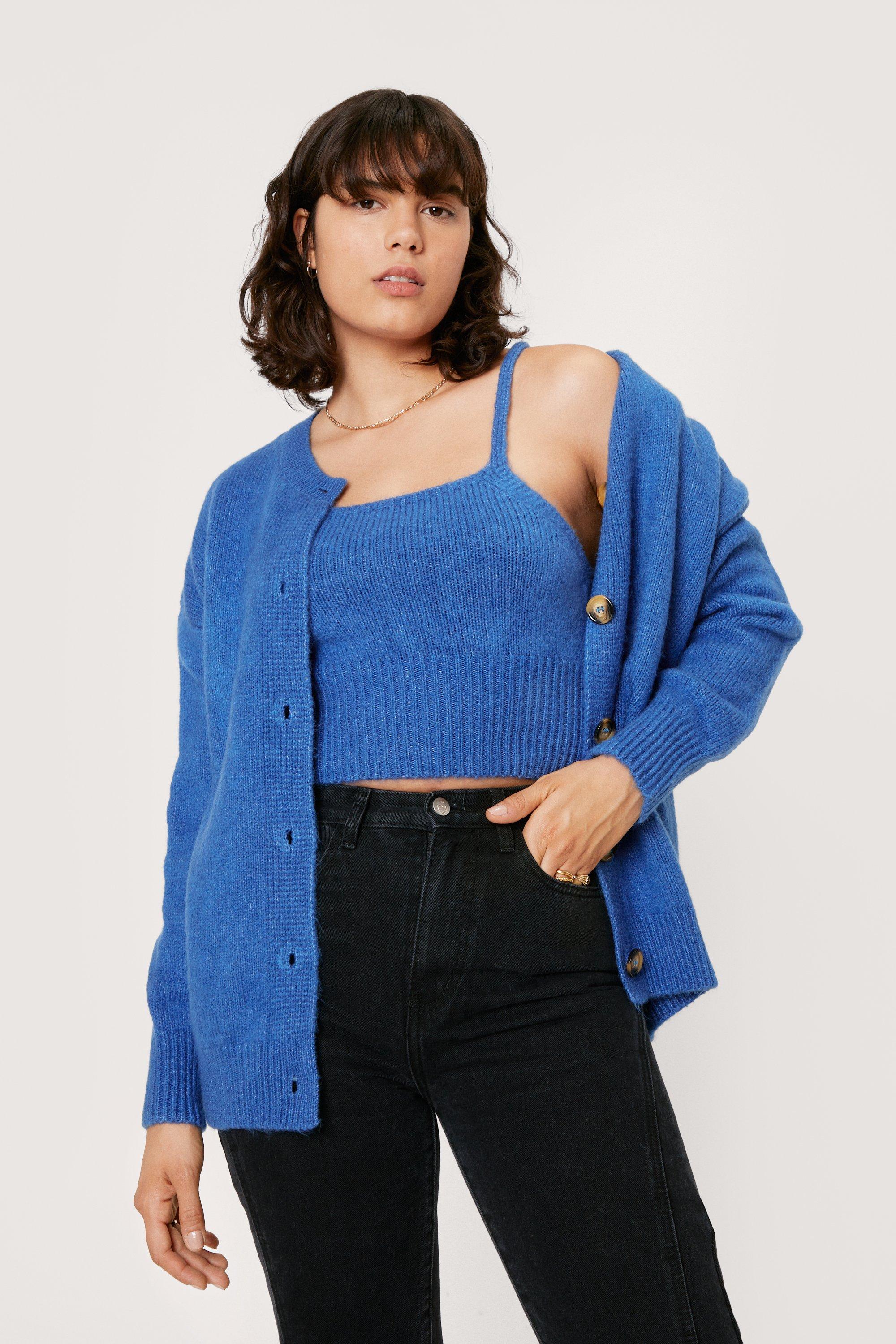 Dute - Cropped Cardigan / Bow-Front Cropped Camisole