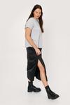 NastyGal Plus Size Split Front Satin Midi Skirt thumbnail 3