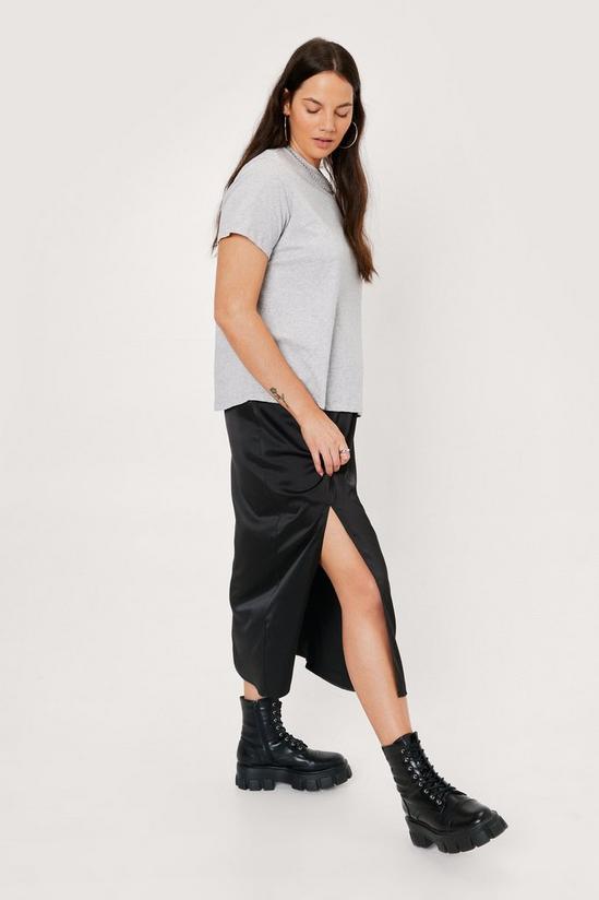 NastyGal Plus Size Split Front Satin Midi Skirt 3