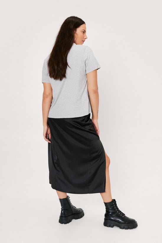 NastyGal Plus Size Split Front Satin Midi Skirt 4