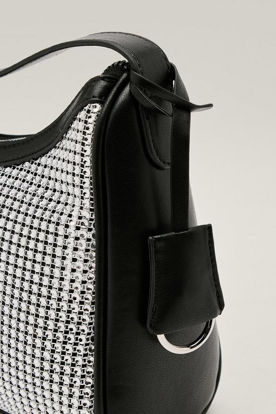 NastyGal Faux Leather Diamante Detail Shoulder Bag 3