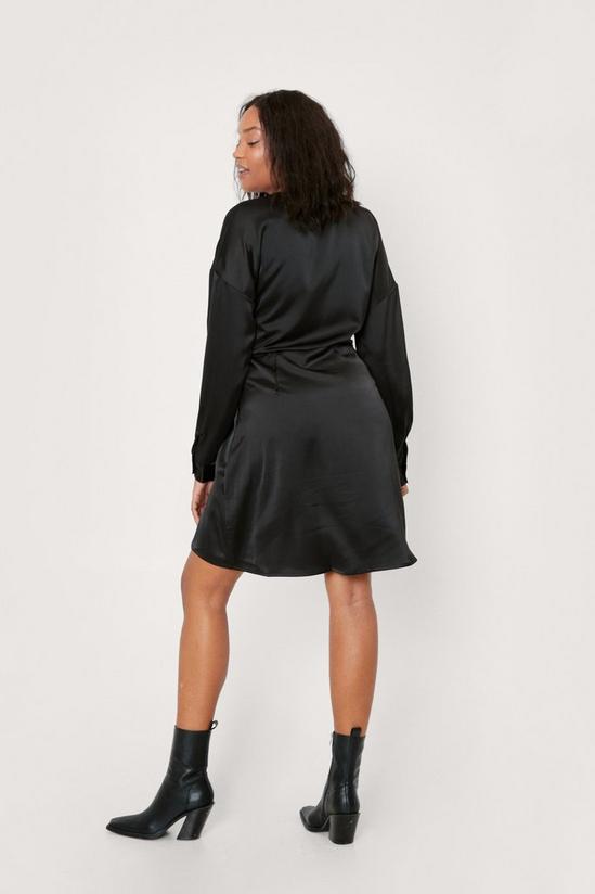 NastyGal Plus Size Twist Front Satin Mini Dress 4