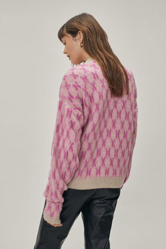 NastyGal Retro Pattern Oversized Brushed Sweater 4