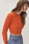NastyGal Collar Button Down Ribbed Knitted Cardigan thumbnail 1