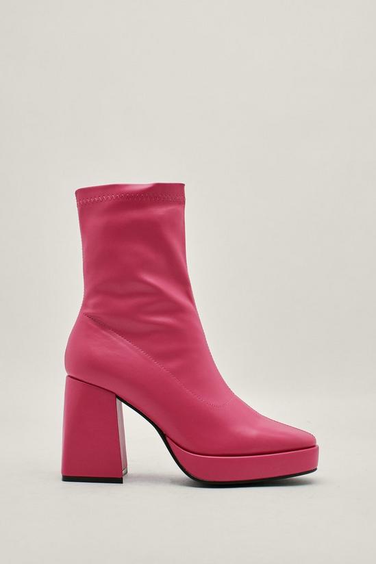 NastyGal Faux Leather Platform Sock Boots 2