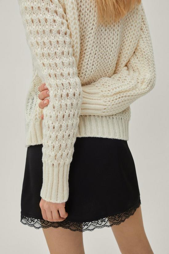 NastyGal Mixed Cable Knit Oversized Jumper 4