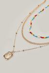 NastyGal Layered Beaded Chain Pendant Necklace thumbnail 1