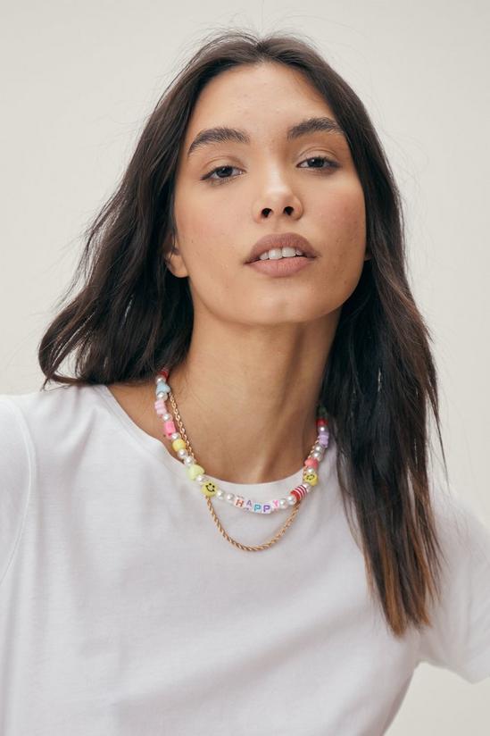 NastyGal 2 Layer Chain And Acrylic Beaded Necklace 1