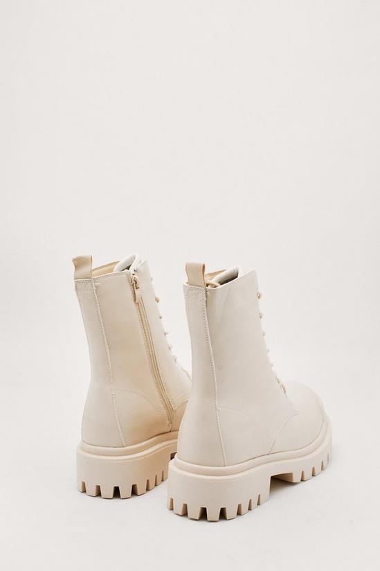 NastyGal Faux Leather Cleated Biker Boots 4