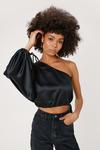 NastyGal One Sleeve Ruched Cropped Blouse thumbnail 1