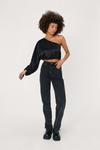 NastyGal One Sleeve Ruched Cropped Blouse thumbnail 2